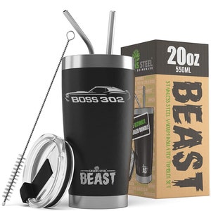 1970 Ford Boss 302 Mustang Outline Design Beast 20oz / 30oz Stainless Steel Tumbler