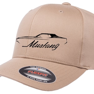 1971 1972 Ford Mustang Coupe Outline Design Flexfit 6277 Baseball Hat Cap