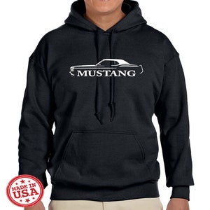 1970 Ford Mustang Coupe Classic Outline Design Hoodie Sweatshirt