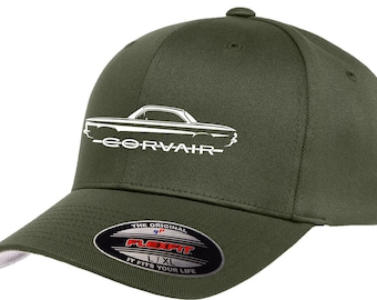 1960-64 Corvair Hardtop Classic Outline Design Flexfit 6277 Baseball Hat Cap