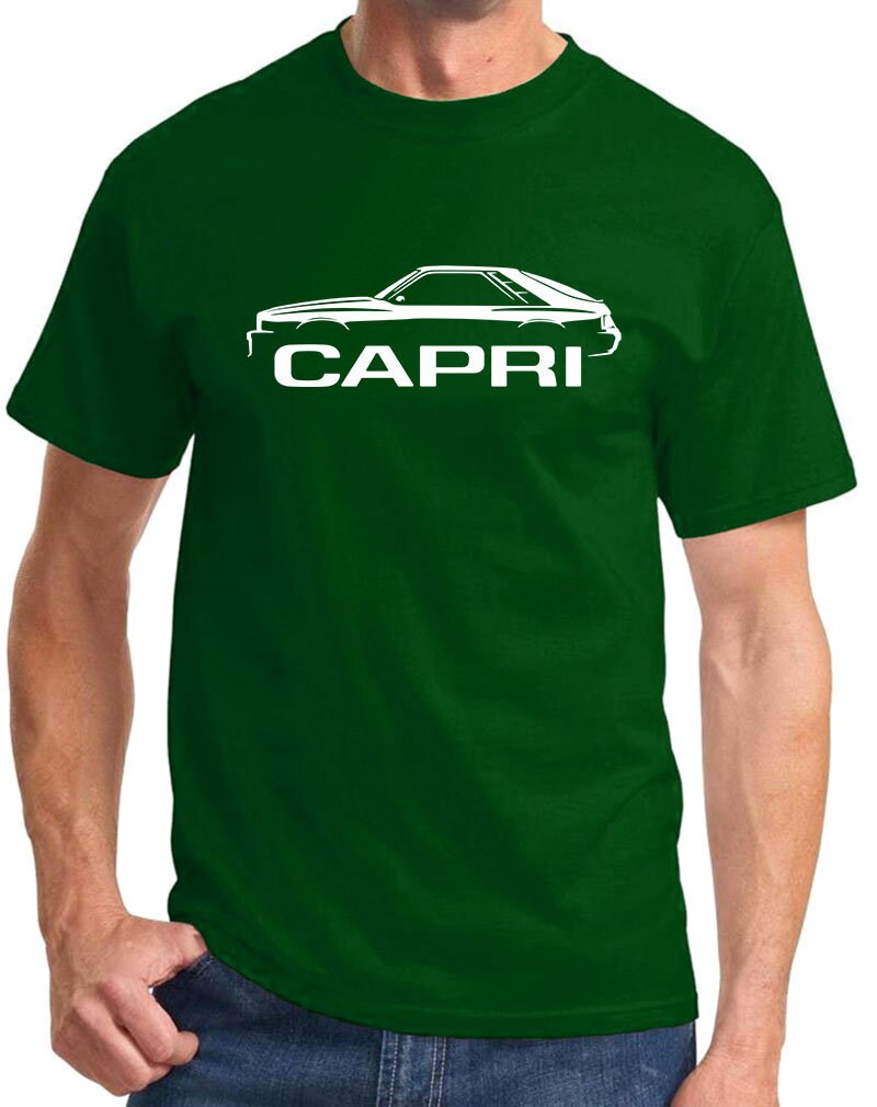 1984-1986 Mercury Capri Classic Outline Design T-Shirt - Vintage Car Print Tee - View #5