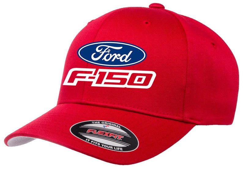 Ford F150 Truck Flexfit Hat – Embroidered Baseball Cap, Mid-Profile, Silver Underbill