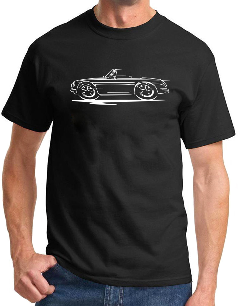 MG Midget British Sports Car T-Shirt – Classic Redline Design Print, Unisex Cotton Tee