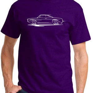 1965-69 Corvair Hardtop Redline Design Tshirt Purple