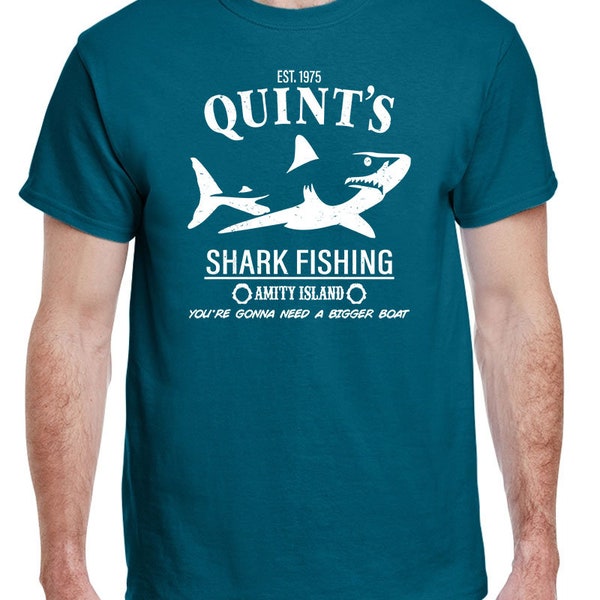 Quints Shark Fishing Jaws Amity Island Classic Design Tshirt Shirt