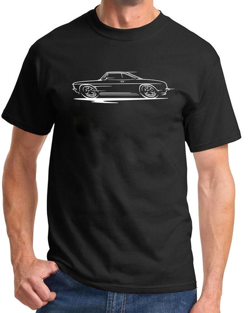 1965-69 Corvair Hardtop Redline Design Tshirt Black