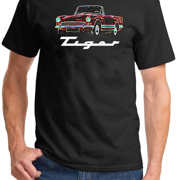 Sunbeam Tiger Sports Car Neon Design Full Color Tshirt