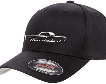 1958 1959 1960 Ford Thunderbird Hardtop Outline Design Flexfit 6277 Baseball Hat Cap