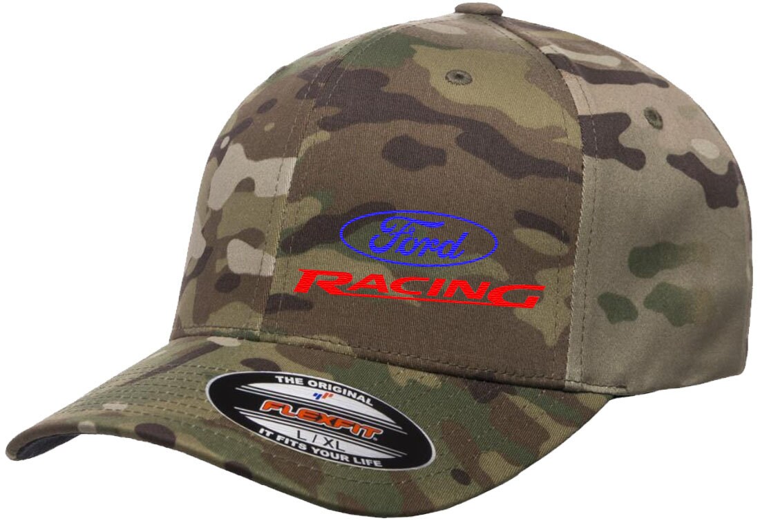 Ford Racing Logo Side Panel Embroidered Design Flexfit 6277 Camo ...