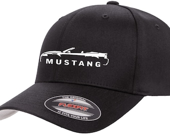 1999-04 Ford Mustang Convertible Classic Outline Design Flexfit 6277 Baseball Hat Cap