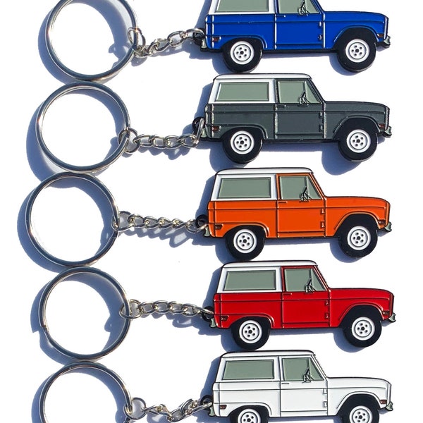 1966-77 Ford Bronco 4x4 Truck Full Color Design Keychain NEW