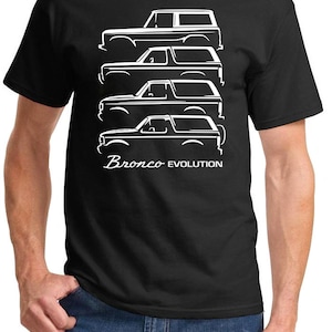 Ford Bronco 4x4 Truck Evolution Classic Outline Design Tshirt