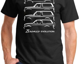 Ford Bronco 4x4 Truck Evolution Classic Outline Design Tshirt