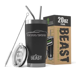 2012 2013 Ford Boss 302 Mustang Outline Design Beast 20oz / 30oz Stainless Steel Tumbler
