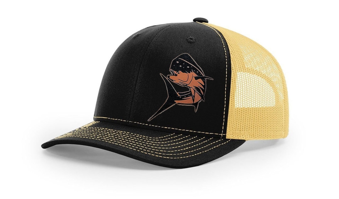 H*h様 LAMERSPHERE LS / Signature Hat KEIJ Mahi Mahi Laser Engraved Leather Patch Trucker Hat - Richardson