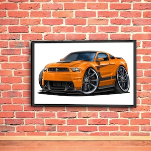 2012 Ford Boss 302 Mustang Wall Art Poster