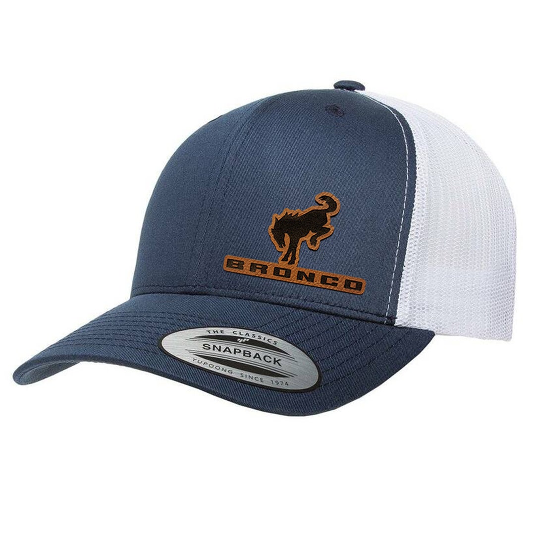 Ford Bronco Trucker Hat, 4x4 Logo Leather Patch Snapback - Etsy display picture 2