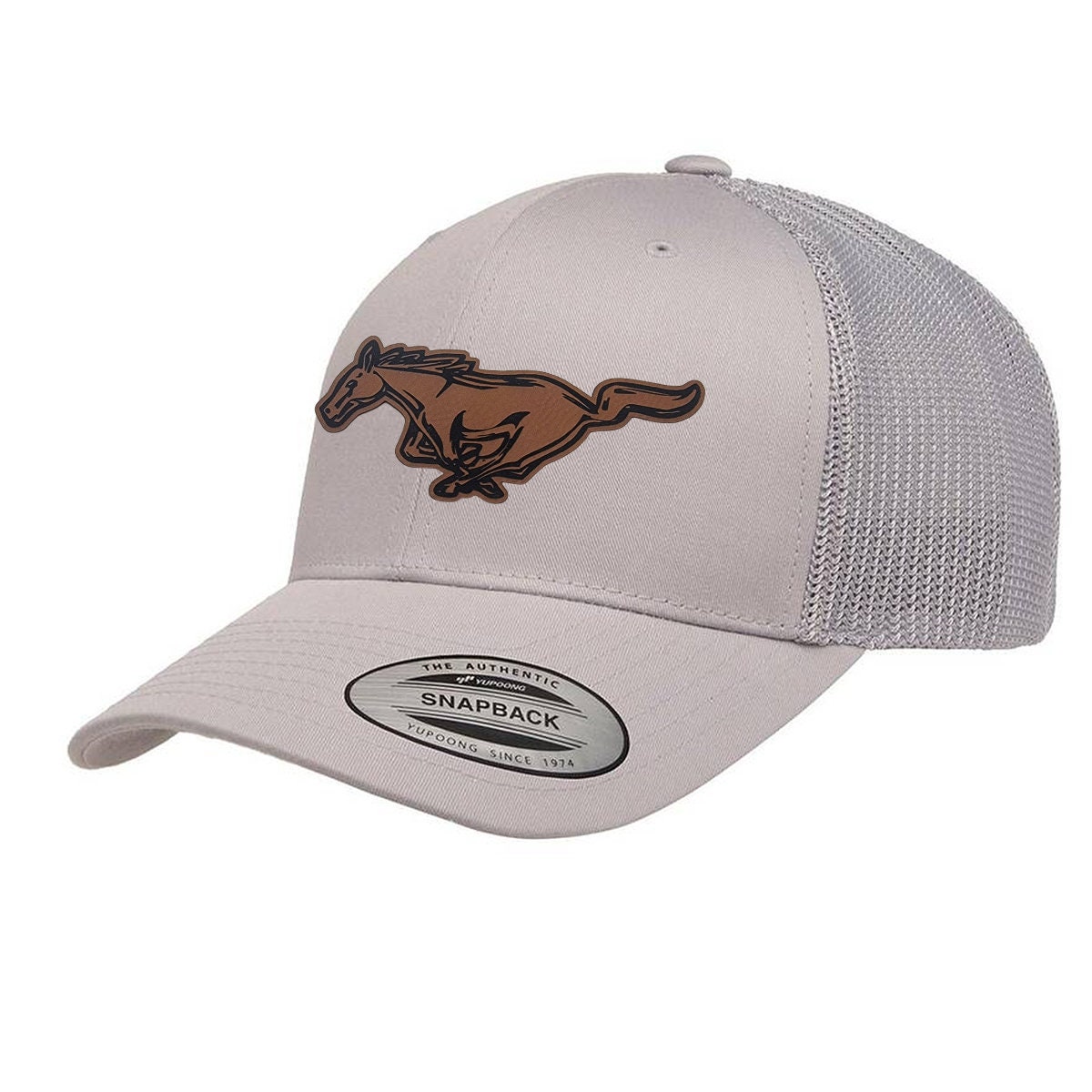Ford Mustang Running Horse Leather Patch Trucker Hat - Etsy