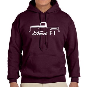 1948-52 Ford F-1 Pickup Truck Classic Outline Design Hoodie Sweatshirt