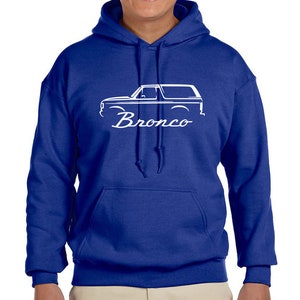 1987-91 Ford Bronco 4x4 Truck Classic Outline Design Hoodie Sweatshirt