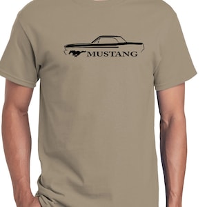 1965 1966 Ford Mustang Coupe Classic Outline Design Tshirt