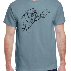 Bulldog Fist Bump My Best Friend Series Classic Design Tshirt