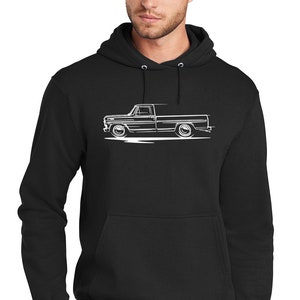 1967-72 Ford F100 PickupTruck Classic Redline Design Hoodie Sweatshirt
