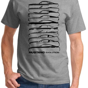 1964-2020 Ford Mustang Evolution Classic Outline Design Tshirt