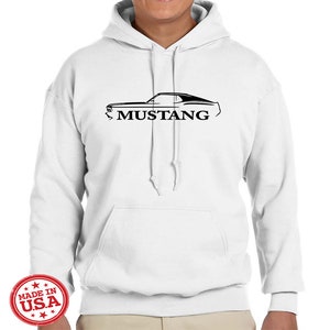 1970 Ford Mustang Fastback Classic Outline Design Hoodie Sweatshirt