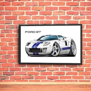2004 2005 2006 Ford GT Exotic Car Wall Art Poster