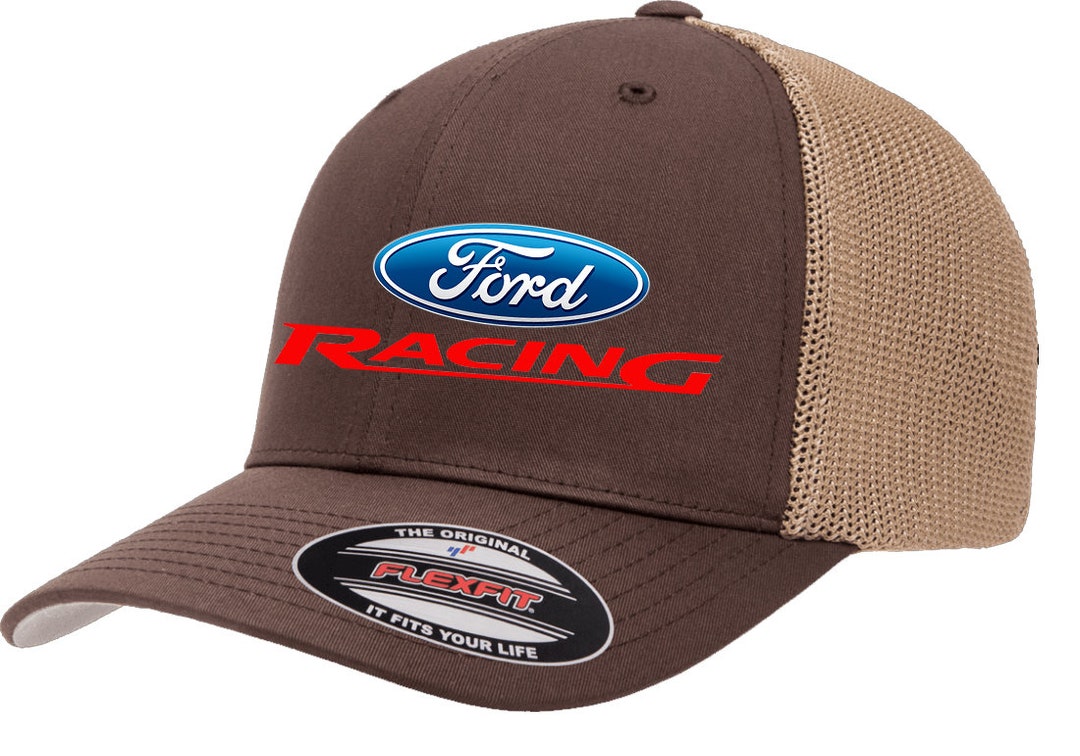 Ford Racing Logo Classic Design Flexfit 6511 Trucker Baseball Hat Cap ...