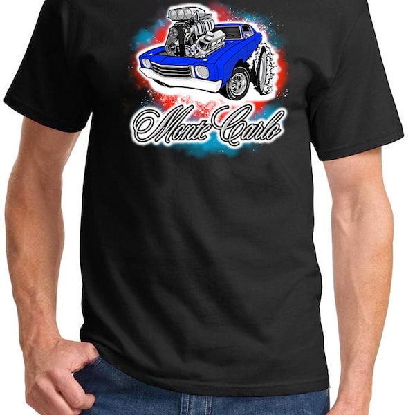 T-shirt Monte Carlo 1970-1972 - Silhouette De Voiture 1ère Génération, Coton, Plusieurs Couleurs