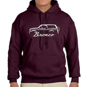 1992-96 Ford Bronco 4x4 Truck Classic Outline Design Hoodie Sweatshirt