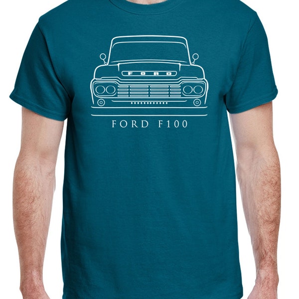 1956 Ford F100 Pickup Truck Front End Profile Design Tshirt