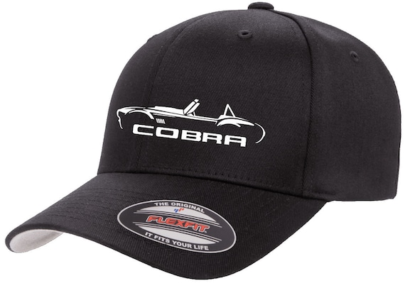 Flexfit 6277 Fitted Baseball Hat – Shelby Cobra Outline Design, Olive Green S/M Size - View #5