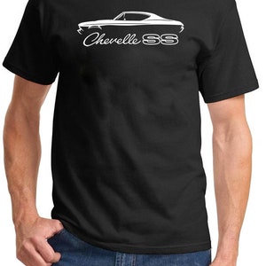 1968 1969 Chevelle Hardtop Muscle Car Classic Outline Design Tshirt