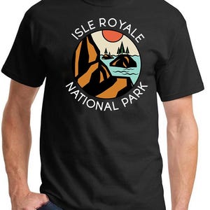 Isle Royale National Park Vintage Color Design Tshirt