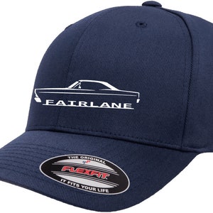 1966 1967 Ford Fairlane Hardtop Outline Design Flexfit 6277 Baseball Hat Cap