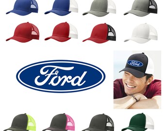 Ford Script Logo Classic Outline Design Snapback Trucker Hat | Etsy