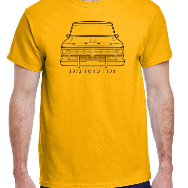 1972 Ford F100 Pickup Truck Front End Profile Design Tshirt