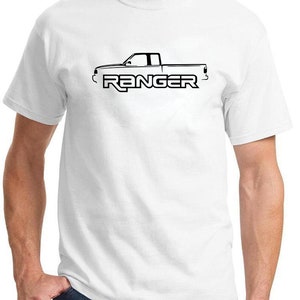 Ford Ranger Pickup Truck Classic Outline Design Hat - Flexfit 6511 Trucker Mesh Cap (2003-2011)