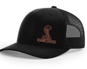 Gorra de camionero Richardson 112 con parche de cuero con el logo de la serpiente Shelby GT500
