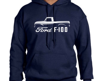 1961-66 Ford F100 Pickup Truck Classic Outline Design Hoodie Sweatshirt