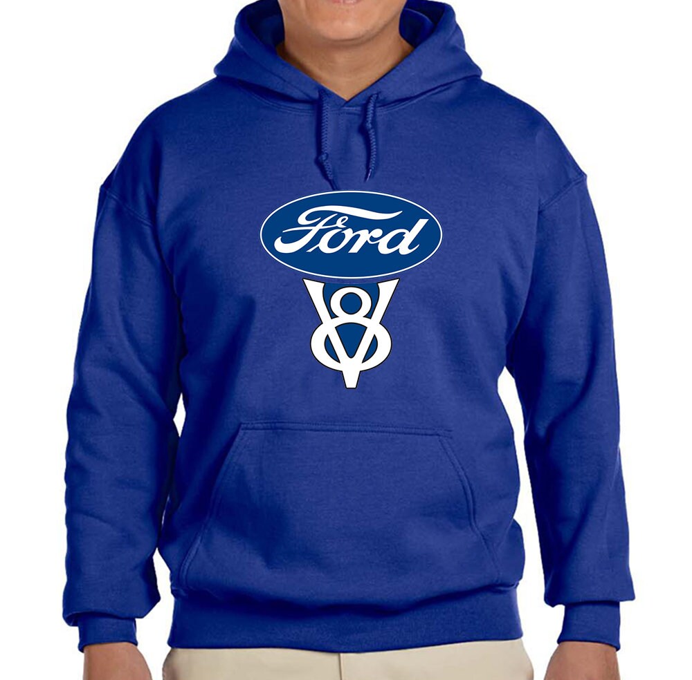 Sweat à Capuche Ford Vintage V8 Muscle Pour Homme - Gris Chiné - Officiel