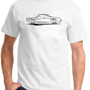 1965-69 Corvair Hardtop Redline Design Tshirt White