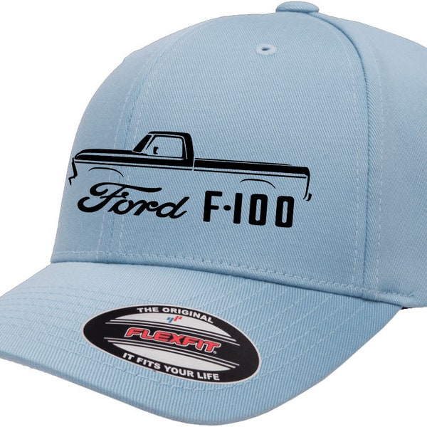 1973-77 Ford F100 Pickup Truck Classic Outline Design Flexfit 6277 Baseball Hat Cap