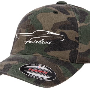 1968 1969 Ford Fairlane Fastback Outline Design Flexfit 6277 Baseball Hat Cap
