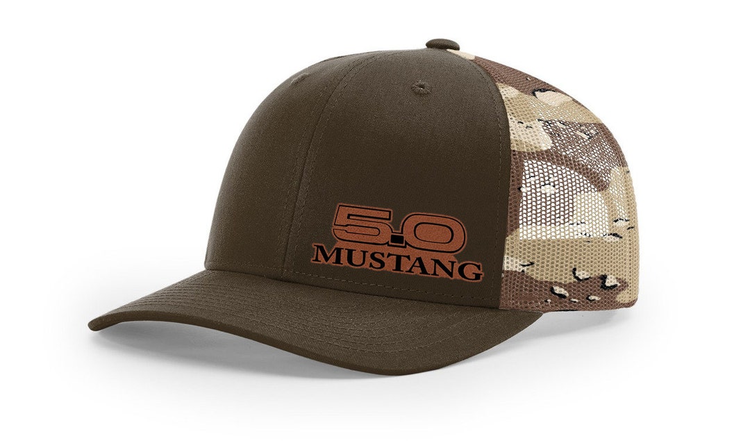 Ford Mustang 5.0 Leather Patch Trucker Hat - Richardson 112  display picture 1