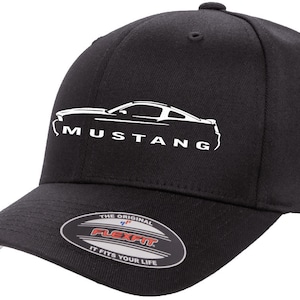 2010-14 Ford Mustang Hardtop Outline Design Flexfit 6277 Baseball Hat Cap