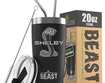 Shelby Cobra Snake Logo GT350 GT500 Design Beast 20oz / 30oz Stainless Steel Tumbler